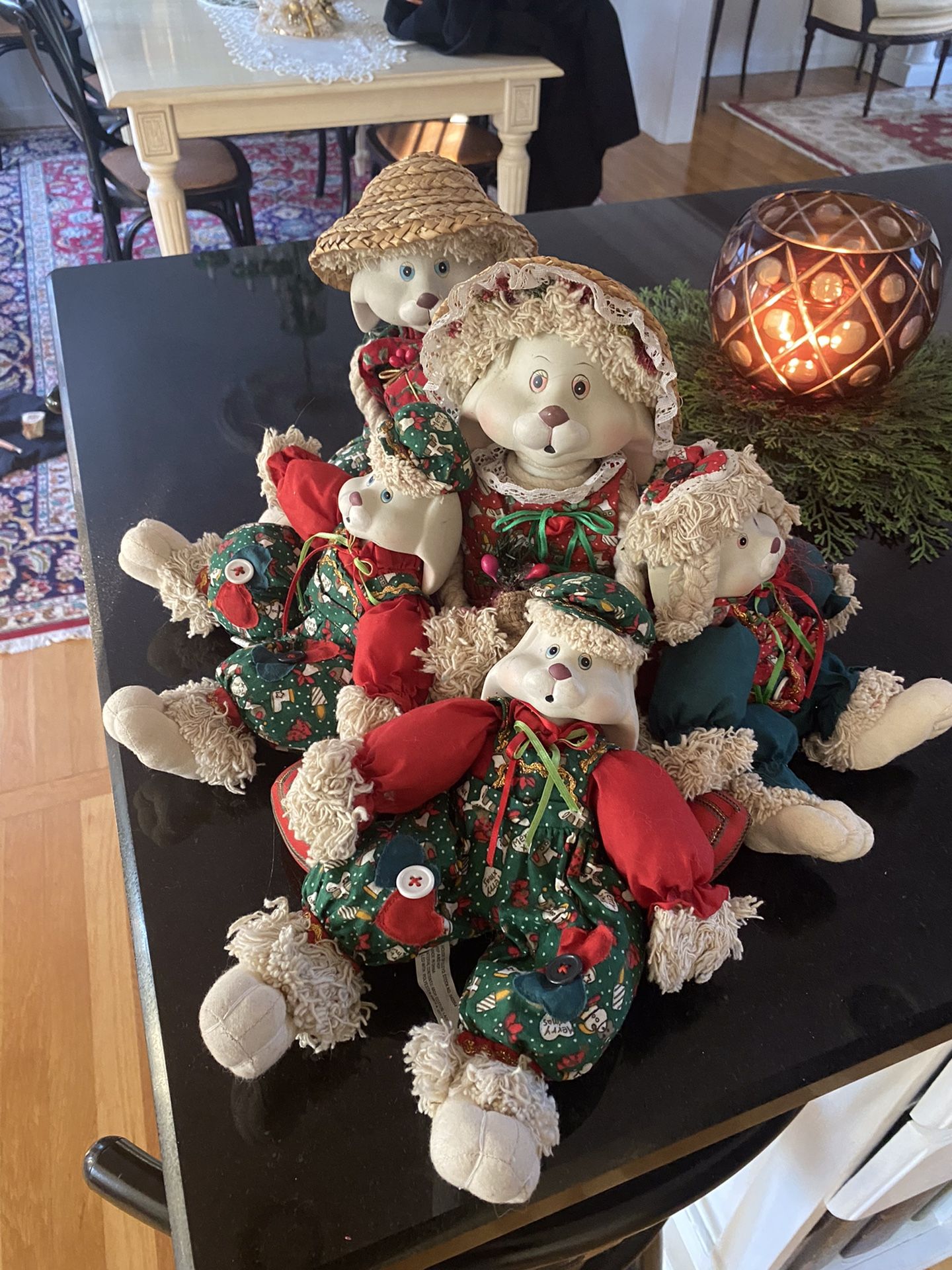 Christmas Decor  Of Christmas Rabbit Family 