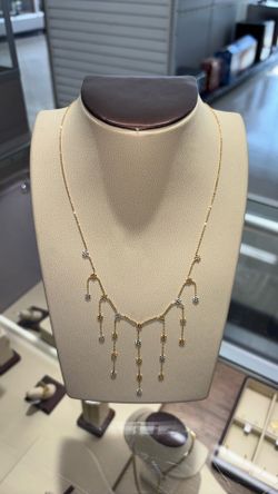 14K Solid Gold Tri-color Necklace