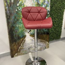 Red Adjustable Barstool 