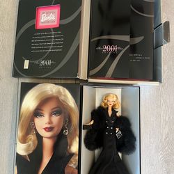 NEW 2000 Midnight Tuxedo Barbie Doll 28796 & 2001 Collector's Club Box w/Scene COA