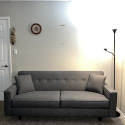 Firm Gray Fabric Couch