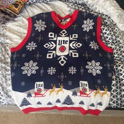 Miller Lite Christmas Sweater Vest