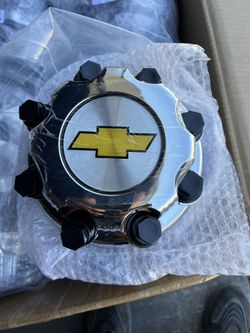 Center Caps for Chevy & GMC 8 Lug Nuts, 4pc Set of Chrome Auto Hub Covers,