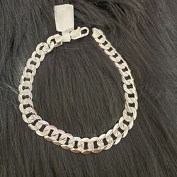 925 Silver Cuban Chain Bracelet
