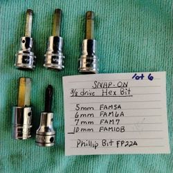 Vintage Snap-on Hex Bits(Lot 6)
