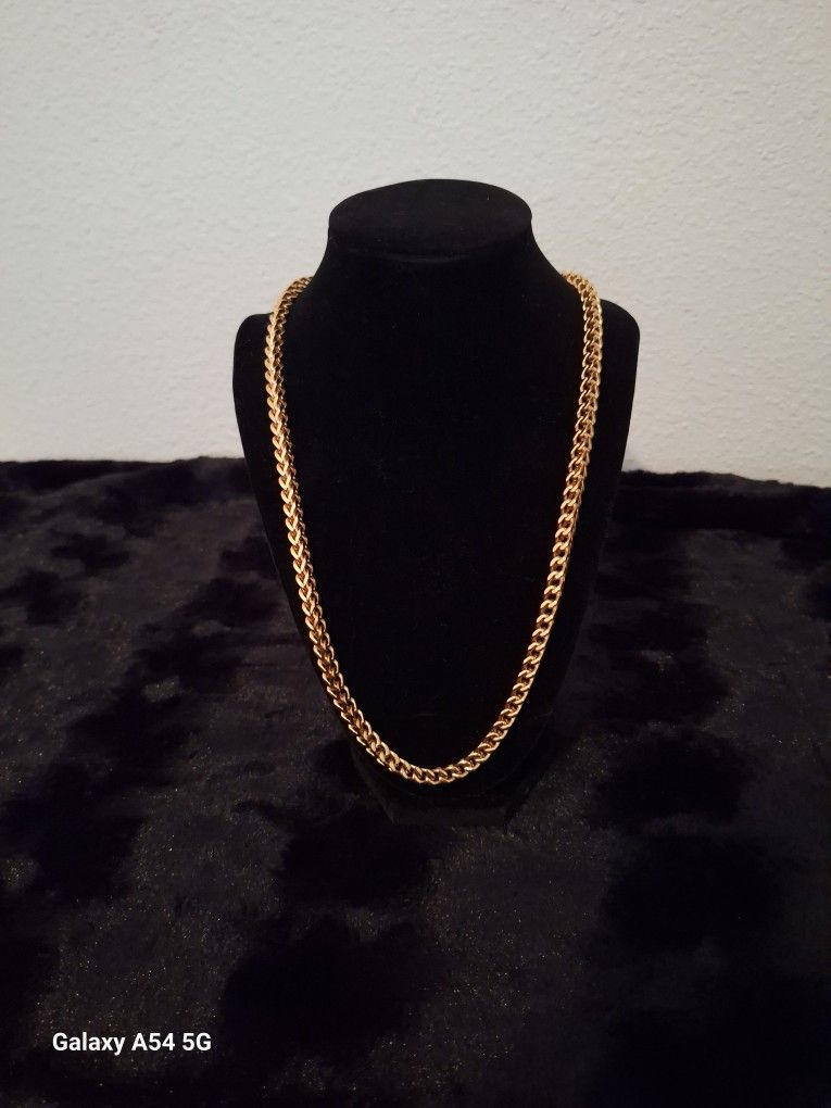 Yellow Gold Ion Plated Stainless Steel Box Necklace