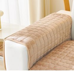 Couch Arm Covers, Velvet Fuzzy Couch Covers for Sofa, Non-Slip Armchair Sofa 