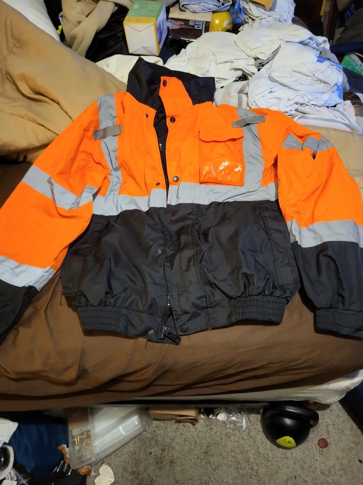 MCR SAFETY VBBQCL30 Type R Class 3 Value Bomber Jacket Orange Sz M
