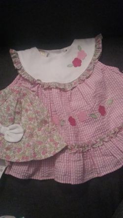 3-6month summer dress n hat