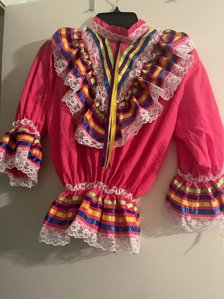 Pink Mexican Florklorico Dress