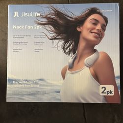 NEW JISULIFE 2 PACK, Rechargeable Neck Fan, UPGRADED 5 SPEED, (2) MODEL FA14-S