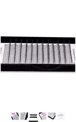 Russian Volume Eyelash Extensions 3D 0.10 D Curl 13mm Long Stem Premade Fans |3D/5D 0.07/0.10 C/D Curl 8-16mm|