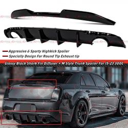 15-23 Chrysler 300 Gloss Black Rear Diffuser + Trunk Spoiler