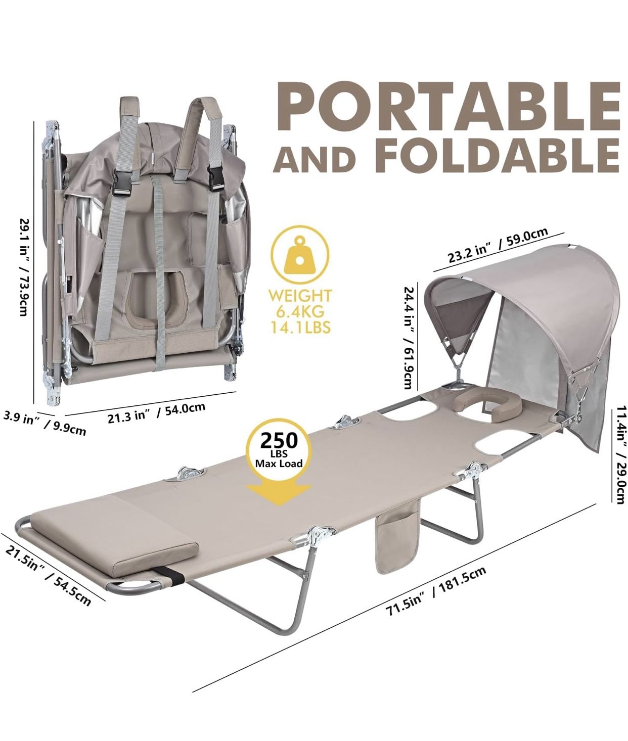 Portable Tanning Chair With Shade