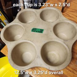 Pampered Chef 6 Single Serving Deep Baker Pot Pie Muffin 5131 Stoneware Pan