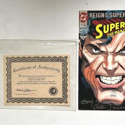 The Man Of Steel - The Real Steel Deal - Signed & Authenticated By Louise Simmons on & Jon Bogdanove