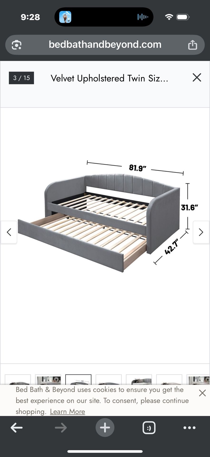 Used Grey Twin Bed