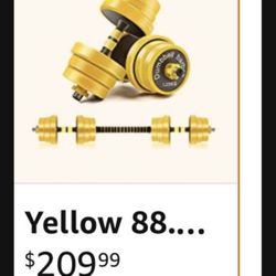 CDCASA Adjustable Dumbbells, 44 or 66 Lbs Weight Set, Dumbbell Barbell 2 in 1, Solid and Configurable with Rubbery Protective Cover, Easy Assembly and