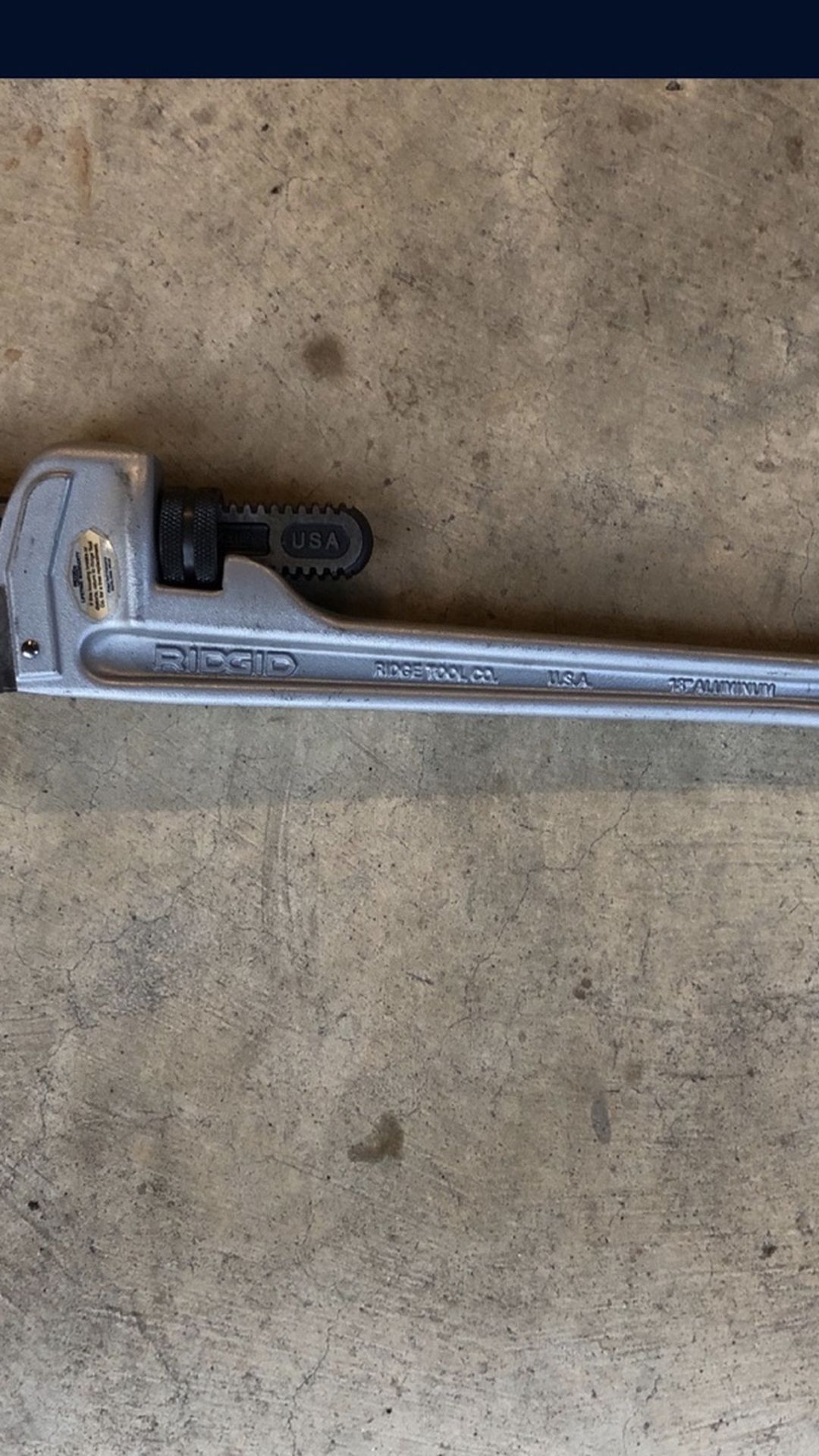 RIDGID pipe wrench aluminum