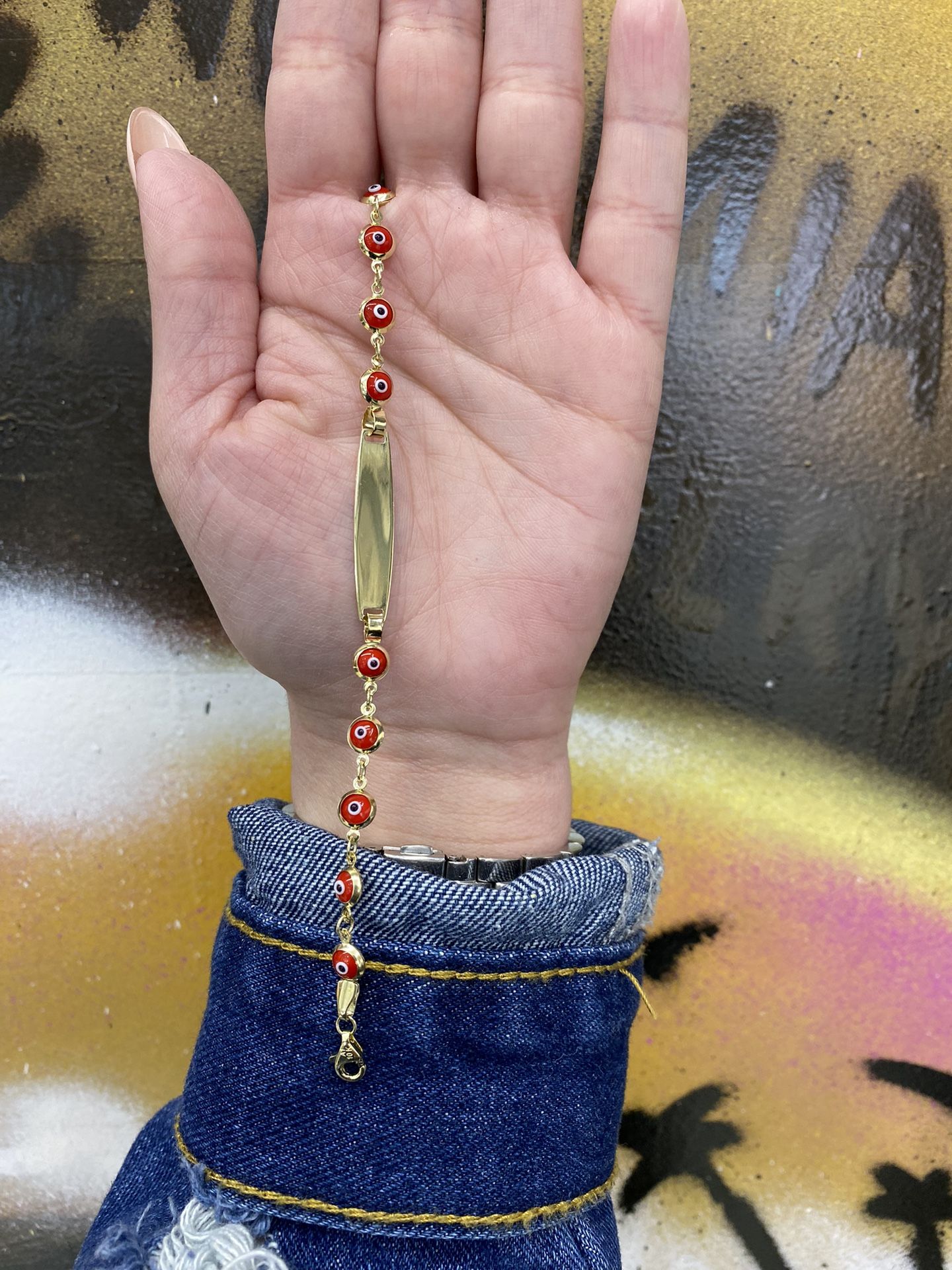 10k RED OJITOS BRACELET 