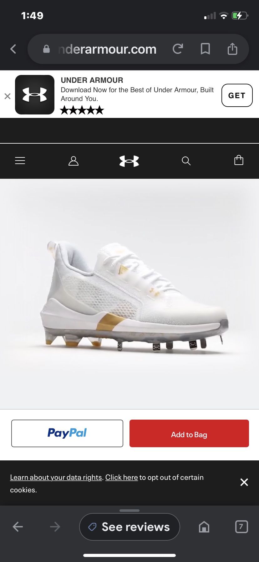 under armor mens harper low baseball cleats (new)