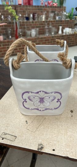 Ceramic Container With Rope Handle
