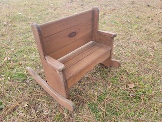 Solid Wood Small Rocking Bench For Kids or Dolls/Teddy Bears/Etc.  
