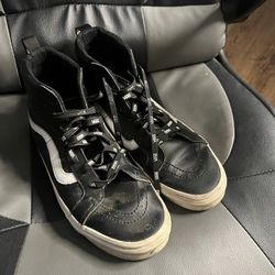 (SIZE 10.5) Vans Vault OG Old Skool LX High Top Shoes Black Leather Skate Sneakers