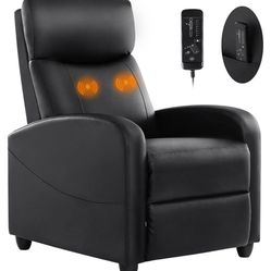Leather Recliner Chair w/ Massage 