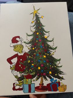 Grinch Christmas decor light up frame