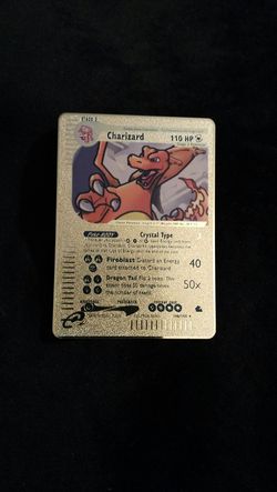 CRYSTAL CHARIZARD CUSTOM MADE METAL POKEMON CARD