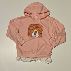 Girls Sweatshirt Size 12-14 Pink Bunny Milk Tea
