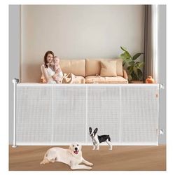 Pawtners Retractable Baby Gate Extra Wide, 41" Tall Extends up to 71" Wide, Dog Pet Gate