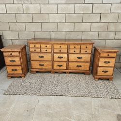 Vintage dresser and nightstand set. 3 pc