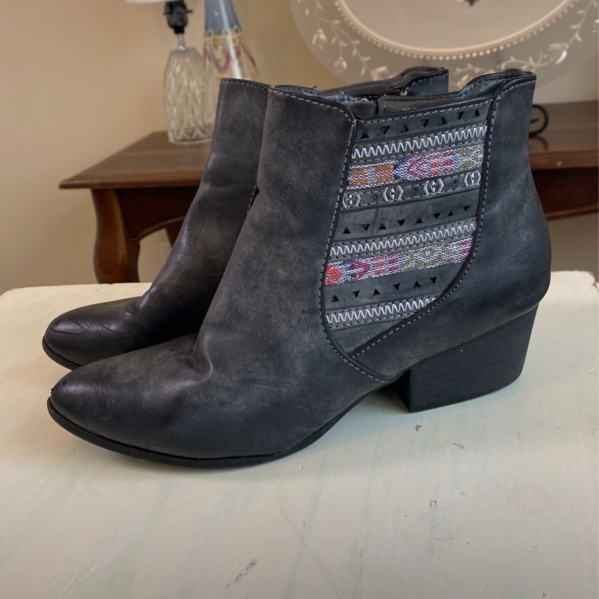 Grey Ankle Boots 