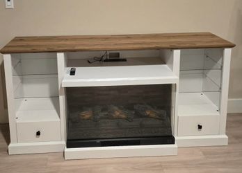 ✨ 70” Luxury Fireplace TV Stand – Designed for TVs up to 80” ✨