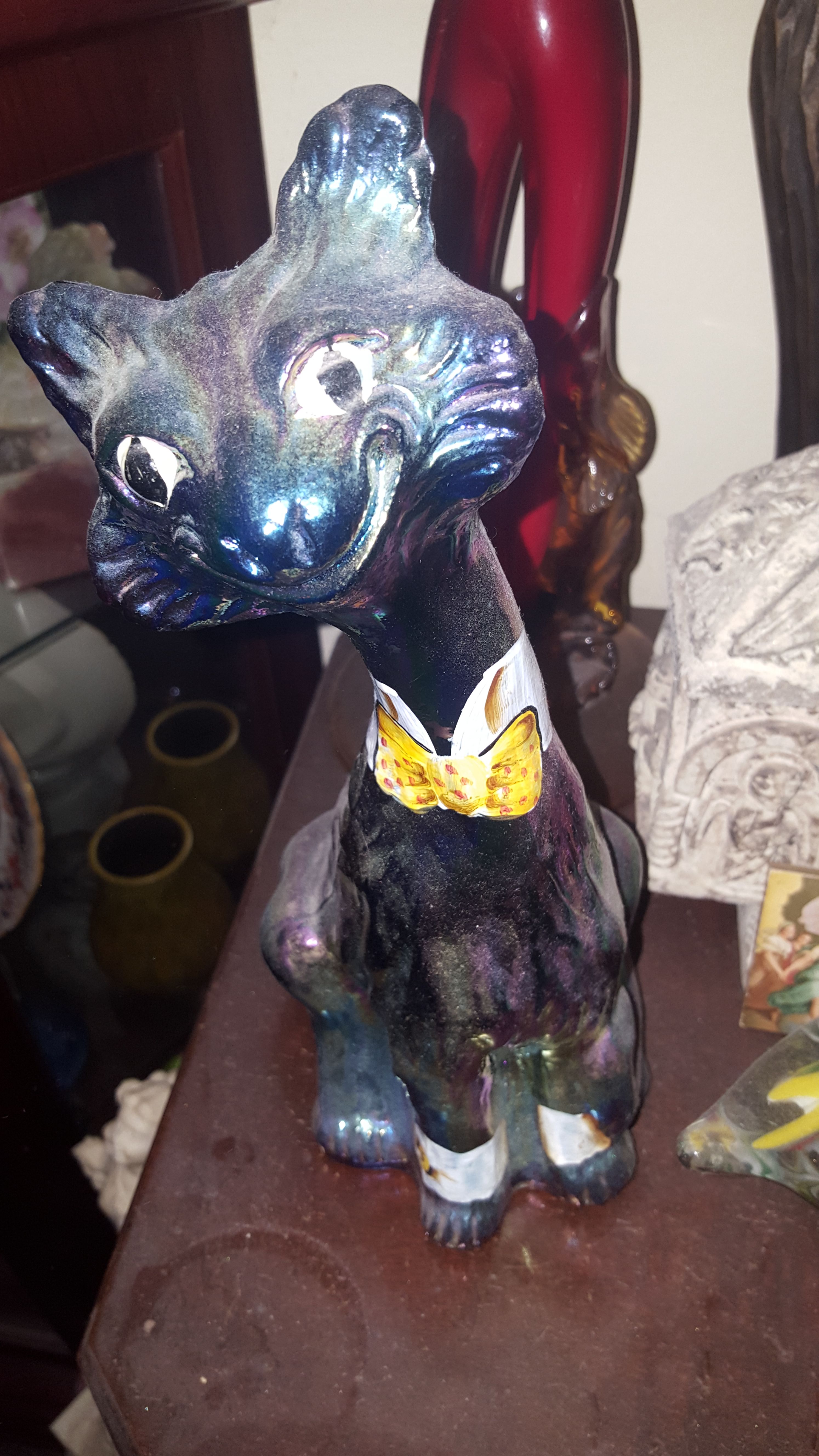 ANTIQUE fenton cat