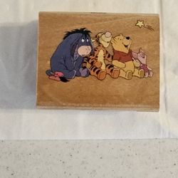 Vintage Disney Pooh & Friends Stargazing Rubber Stamp – All Night Media #2802PD