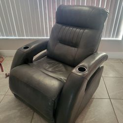 Gray Leather Recliner