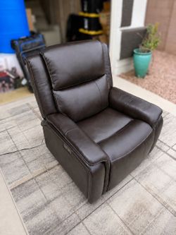 Leather Power Rocker Recliner with Power Adjustable Headrest (Barcalounger)