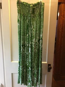 Green & White Sundress Medium