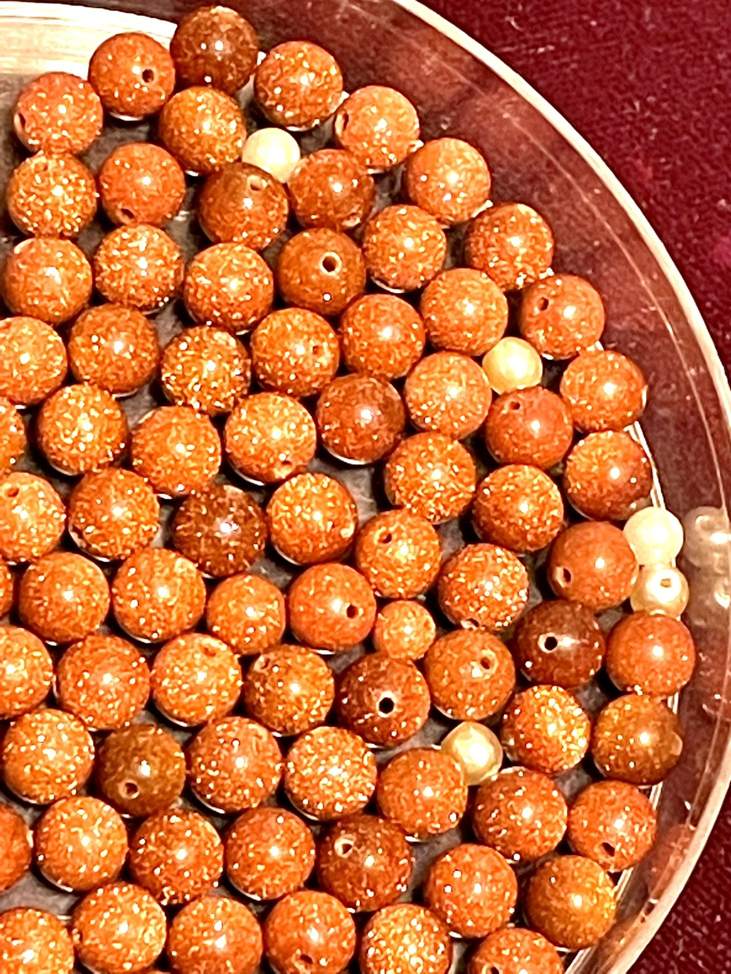 Over 99 6mm Goldstone Beads