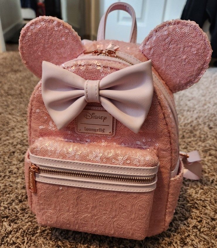 Loungefly Pink Cotton Candy Sequin Backpack Disney Exclusive