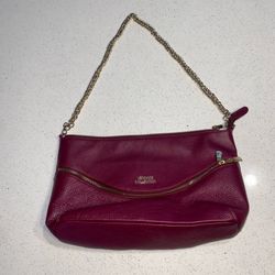 burgundy Versace Collection shoulder bag Gold Tone chain