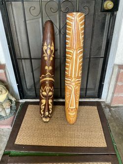 Hand Carved Tiki Mask Decor