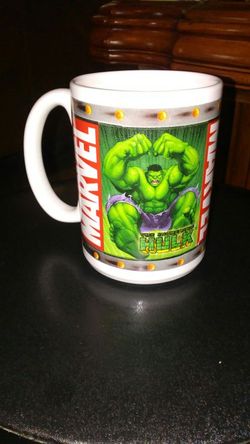 Marvel coffee mug hulk and spiderman