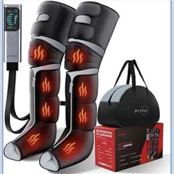 Leg Compression Massager for Circulation and Pain Relief, Compression Boots with Heated Knee, 6 Modes 12 Intensities 3 Timers, Foot Calf Thigh Recover