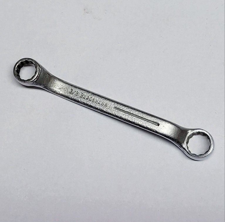 Vintage 7/16 x 3/8 Offset Double Box End Wrench Blackhawk BW1401 USA Very Clean!