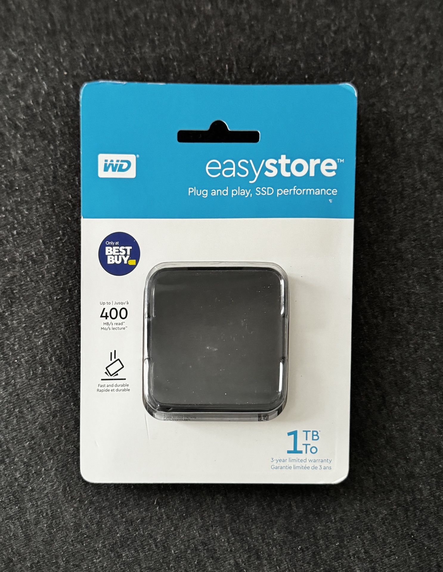 WD easystore 1TB External USB Portable SSD Black