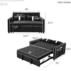 Black Couch With Pull Out Foot Rest